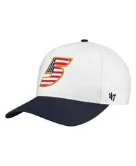 【送料無料】 47ブランド メンズ 帽子 アクセサリー Mens White Kyle Larson Flag Fill TwoTone Team Adjustable Hitch Hat White