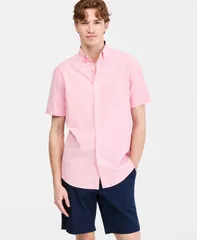 クラブルーム メンズ トップス シャツ オックスフォード ダウン Club Roomenshort Sleeve ButtonDown Oxford Shirt Solid Oxford Pink G