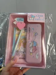 リトルツインスターズ ピンク 文具セット (筆箱 鉛筆 消しゴム)