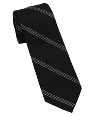 ダナ キャラン ニューヨーク メンズ アクセサリー ネクタイ DKNY Menslim Design Pin Stripe Neck Tie Black White ホワイトのサムネイル