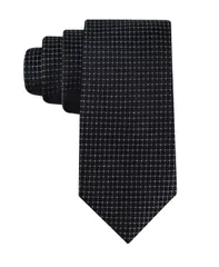 カルバンクライン メンズ アクセサリー ネクタイ シルク Calvin Klein Mens Grid Pattern Silk Tie Black ブラック