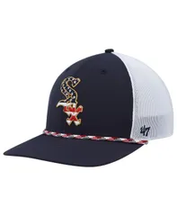 47 ブランド メンズ アクセサリー 帽子 47 Brand Mens Navy and White Chicago White Sox Flag Fill Trucker Snapback Hat Navy White ホワイト