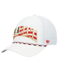 47 ブランド メンズ アクセサリー 帽子 47 Brand Mens 47 White Alabama Crimson Tide Stars and Stripes Flag Flutter Hitch Snapback Hat White ホワイト