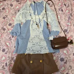 ドット ドット 森ガール はぐみ アクシーズファム깔 ソーダ コーディネートセット コーディネートセット