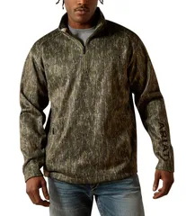 アリアト メンズ アウター ニット・セーター プリント フリース Ariat Caldwell Printed Long Sleeve 14 Zip Fleece Pullover Green グリーン