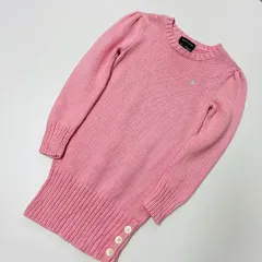 6x 125-130 ラルフローレン Polo Kids(ポロキッズ) ピンク ロング ニット