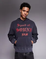 デウス エクス マキナ メンズ アウター パーカー・スウェット パーカー Deus Ex Machina chamber choir oversized hoodie garment dye Blacのサムネイル