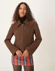 フリーピープル レディース アウター ジャケット・ブルゾン スエード Free People river faux suede jacket BROWN ブラウン