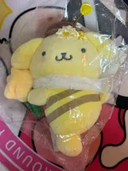 (正規品) サンリオ みつばちシリーズ ポムポムプリン マスコット ぬいぐるみ キーリング