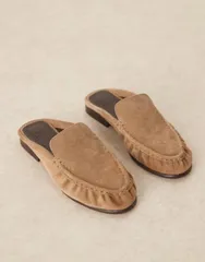 エイソス レディース シューズ スリッポン・ローファー スエード ローファー ASOS DESIGN Mellow premium loafer mules in taupe suede Taupeのサムネイル