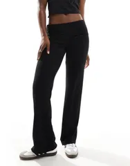 コットンオン レディース ボトムス カジュアルパンツ パンツ コットン CottonOn Cotton On sleep recovery rollwaist lounge pants TRUE BLACK ブラック