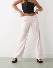 コルージョン レディース ボトムス カジュアルパンツ カーゴパンツ ローライズ パンツ COLLUSION y2k low rise woven cargo pants Baby pink ピンク
