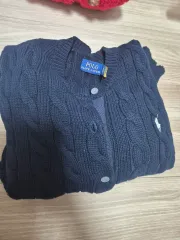 ポロ ラルフローレン ネイビー ケーブル編み カーディガン