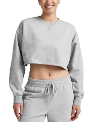 ビヨンドヨガ レディース アウター パーカー・スウェット シャツ クロップド フリース Beyond Yoga Luxe Fleece Cropped Sweatshirt Light Heather ヘザー