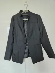 ノーカラー ブラック ジャケット Single ボタン