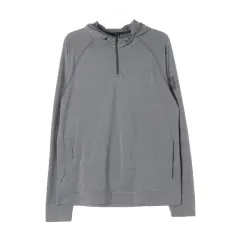 UNDER ARMOUR アンダーアーマー ルーズフィット ハーフジップ 起毛 フーディー Tシャツ ライトグレー L