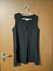 黒色 ロング ベスト ONE PIECE フリーサイズ