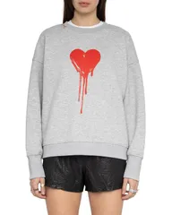 ザディグ エ ヴォルテール レディース アウター パーカー・スウェット シャツ Zadig Voltaire Oscarpmo Flowing Heart Sweatshirt Gris Chineのサムネイル