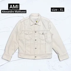 【新品タグ付/XL】AMI PARIS バックロゴ デニムジャケット 白 Gジャン オーバーサイズ アレクサンドルマテュッシのサムネイル