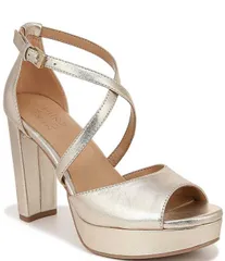 ナチュライザー レディース シューズ サンダル プラットフォーム トール レザー Naturalizer Melody Metallic Leather Platform Dressandals Champagne シャンパン