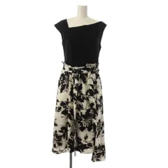 フレイアイディー FRAY I.D 1 白 黒 ノースリーブ ワンピース 花柄 アシメデザイン /JP