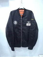 ブラック パイロットジャンパー アウタ― パッチ 装飾 xl