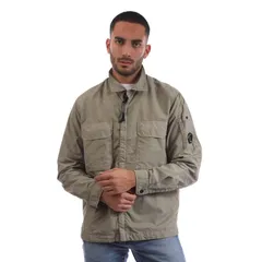 シーピーカンパニー メンズ トップス シャツ ナイロン CP Company Flatt Nylon Lens Zipped Overshirt Grey グレー