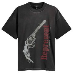 リプレゼント メンズ トップス Tシャツ Represent Loaded With Love TShirt Stained Black ブラック