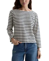 エージー レディース トップス Tシャツ AG Annie Boat Neck Long Sleeve Tee PowderPacific Navy ネイビーのサムネイル