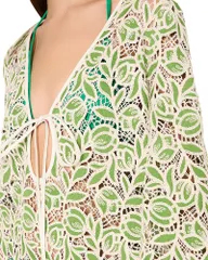 ミリー レディース トップス ワンピース レース MILLY Green Leaf Lace Dresswim CoverUp Greenwhite ホワイトのサムネイル