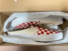 VANS ヴァンズ スリッポン ミュール レッド チェッカーボード (250)