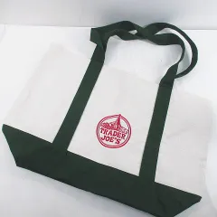 トレダージョーズ TRADER JOE’S  エコバッグ トートバッグ ステッチ キャンバス ホワイト 