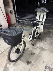 3人乗り用チャイルドシート付きbikke POLAR e E.XBKブルーグレー