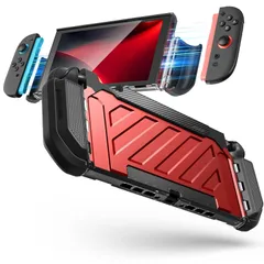 新品 SUPCASE Nintendo Switch 2 ケース 2025 用 [ミリタリーグレードの保護] [マグネット式ジョイコンコントローラー対応] ドッキング可能な一体型カバー Switch 2用 UBProシリーズ レッド