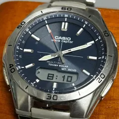 カシオ ウェーブセプター 電波ソーラー WVA-M640 ネイビー 腕周り18cm