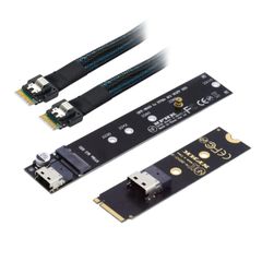 新品 NFHK NGFF M-Key NVME オス-メス延長ケーブル 40cm メインボードSSD 2280/22110用SFF-8654コネクター付き