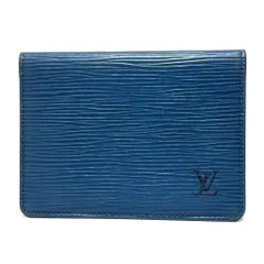 Louis Vuitton ルイヴィトン パスケース カードケース ポルト2カルトヴェルティカル エピ レザー ブルー 青