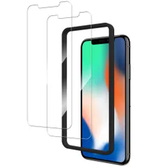 新品 【2枚セット】ガイド枠付き KPNS 日本素材製 強化ガラス iPhoneX/iPhoneXS / iPhone11 pro 用 ガラスフィルム 強化ガラス カバー 保護フィルム