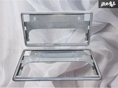 TOYOTA トヨタ 純正 汎用 ナンバープレート ナンバーフレーム ライセンスプレート カバー 枠 フレーム 2枚 メッキ 08407-00270 激安魔王のサムネイル