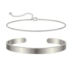 【新品】 【Mesaro】ブレスレット バングル メンズ レディース 二重 スネーク チェーン サージカルステンレス 男女兼用 アクセサリー シルバー ゴールド 真鍮 金属アレルギー対応 1