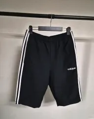 M) adidas アディダス 3本線 ハーフパンツ ブラック