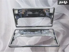 TOYOTA トヨタ 純正 汎用品 ナンバープレート ナンバーフレーム ライセンスフレーム カバー 枠 メッキ 2枚セット 08407-00270 激安魔王 棚のサムネイル