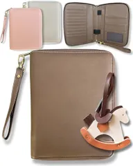 母子手帳ケース 【ガバッと開いて探しやすい】 おくすり手帳ケース お薬手帳 取り外し可能なストラップ&木馬チャーム付 (02ショコラフレンチ) BA6mi 458515f2