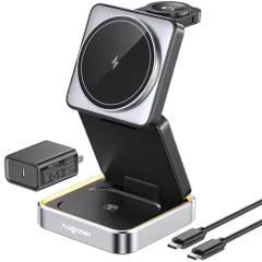 【2026新登場】ワイヤレス充電器 3 in 1 急速 MagSafe充電器 折りたたみ式 ワイヤレス充電ステーション ナイトライト付き 旅行 持ち運び便利マグセーフスタンド iPhone 17/16/15/14/13/12 Apple Wa ea19a20f