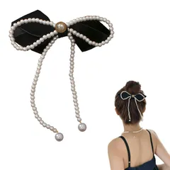 新品 Doyime ヘアクリップ 蝶結び 髪飾り リボン バレッタ バンスクリップ フランス風 上品 可愛い 結婚式 母の日 成人式 和装 入学式 ヘアピン ヘアアクセサリー ブラック