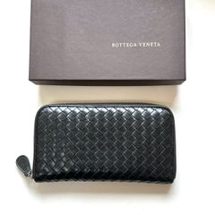 Bottega Veneta 編み込みレザー長財布グレー - メルカリ