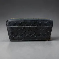 美品 ヴィンテージ COACH シグネチャースムースレザーアコーディオンジップアラウンドウォレット