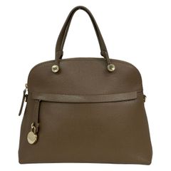 5/28まで値下げ】FURLA パイパー グレージュ 本革 ショルダー - メルカリ