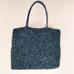 未使用級✨アンテプリマ カリーナR メタリックブルー ブラック サテン
