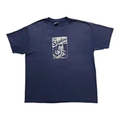 90s THE SHADOW Tシャツ Hanes  XL ネイビー USA製 50/50 ヴィンテージ ダークヒーロー パルププリント フェード 古着 PRESS TELEGRAM SPORTS